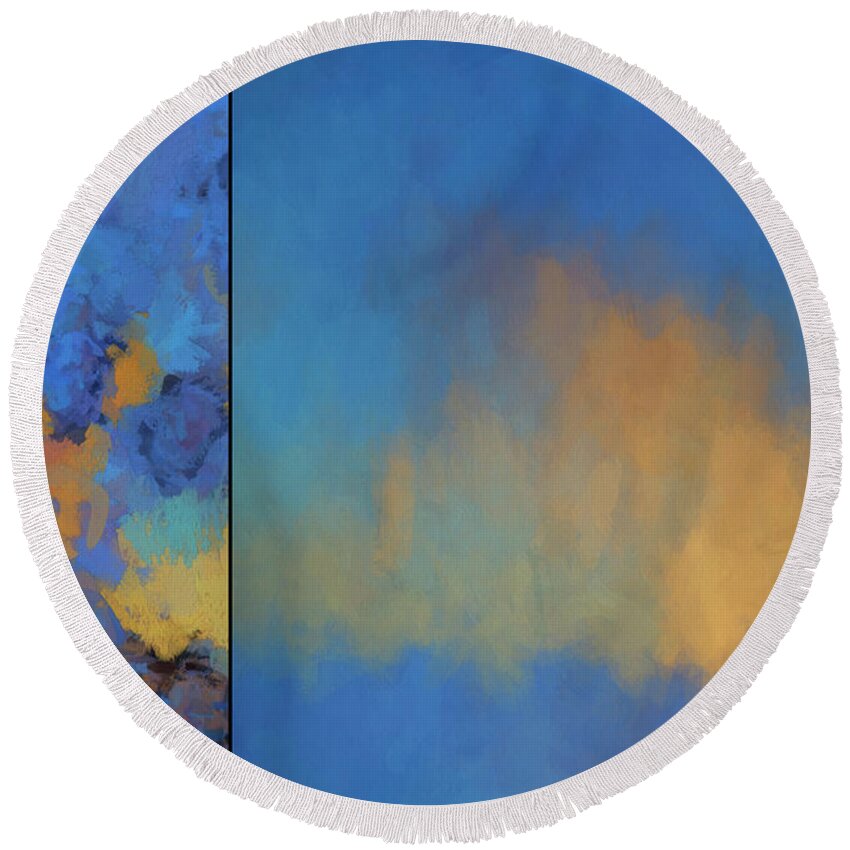 Abstract Round Beach Towel featuring the digital art Color Abstractioin LX by David Gordon
