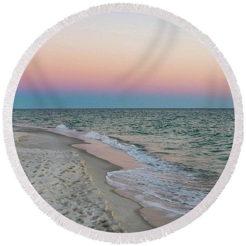 Golden Hour Round Beach Towel featuring the photograph Colorful Beach by Beachtown Views