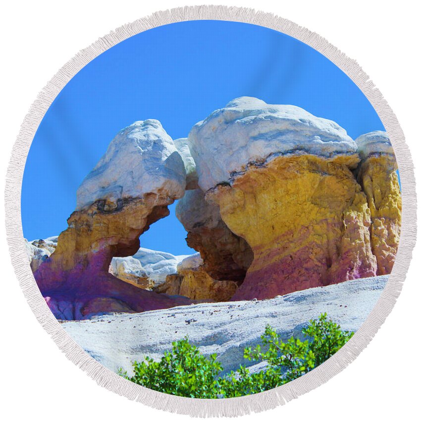 Rocks Round Beach Towel featuring the photograph Colors of Colorado by Shirley Dutchkowski