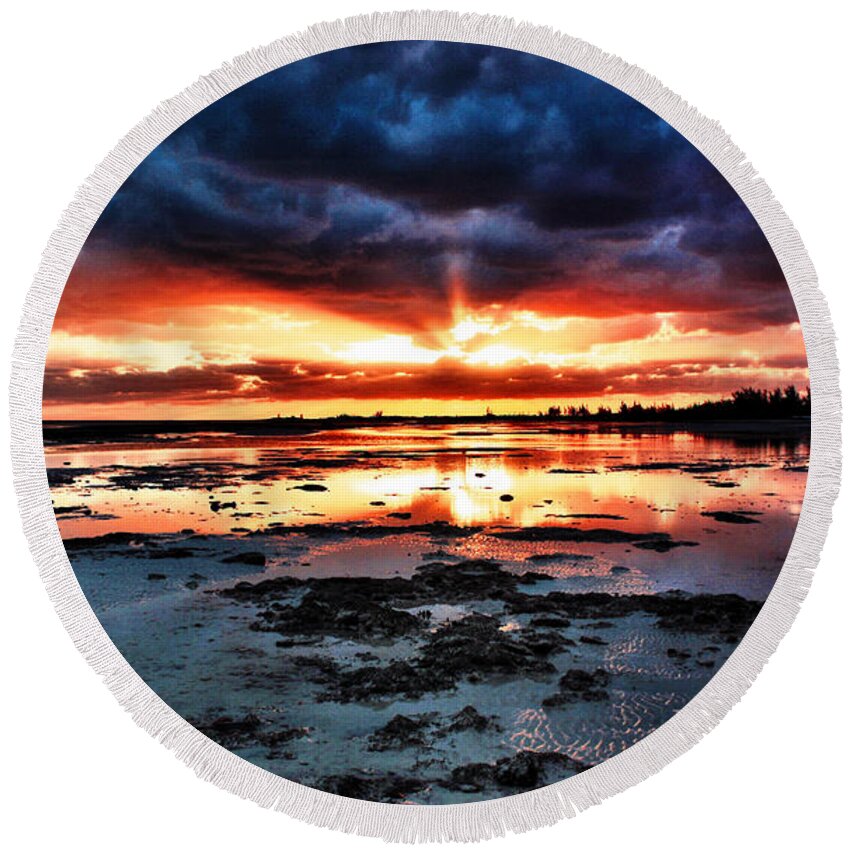 Outdoors Round Beach Towel featuring the photograph Combustion by Montez Kerr
