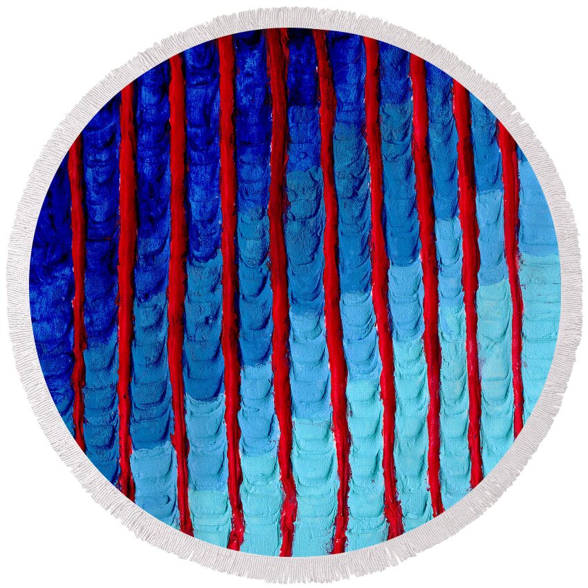 Complex Round Beach Towel featuring the painting Complex Territory by Phil Strang