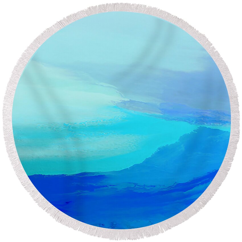 Cool Round Beach Towel featuring the painting Cool Breeze by Linda Bailey