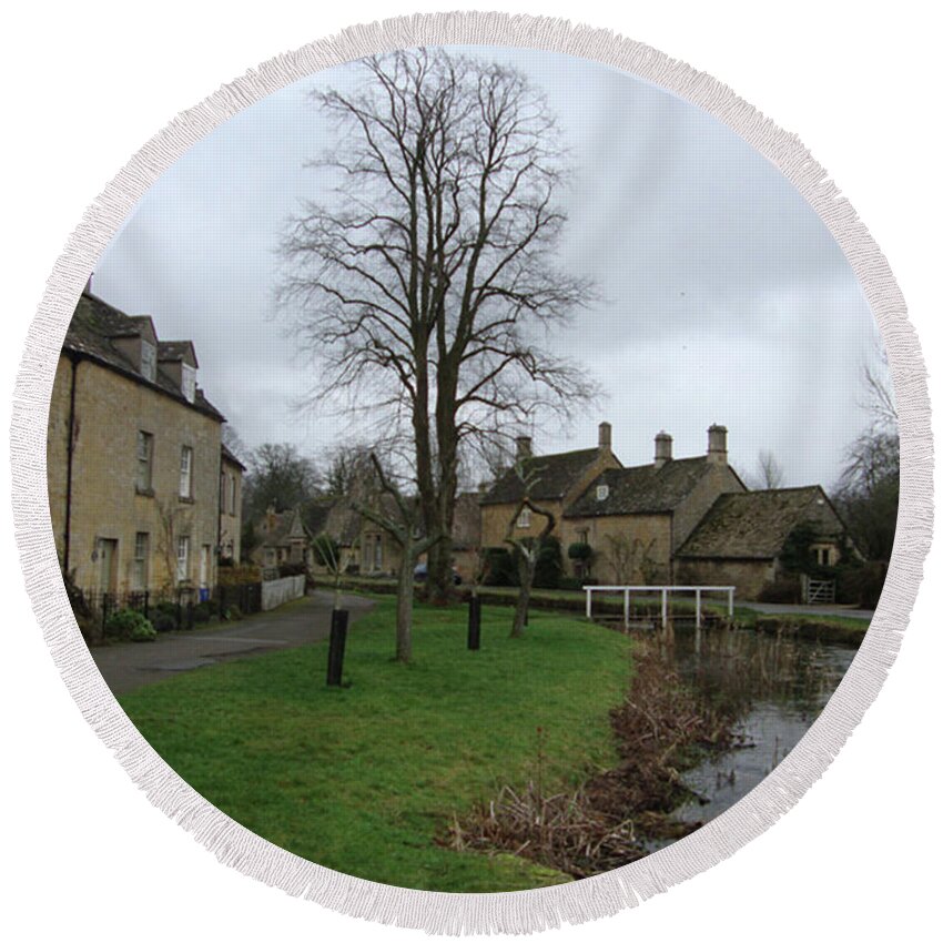 Cotswold Round Beach Towel featuring the photograph Cotswolds Village by Roxy Rich