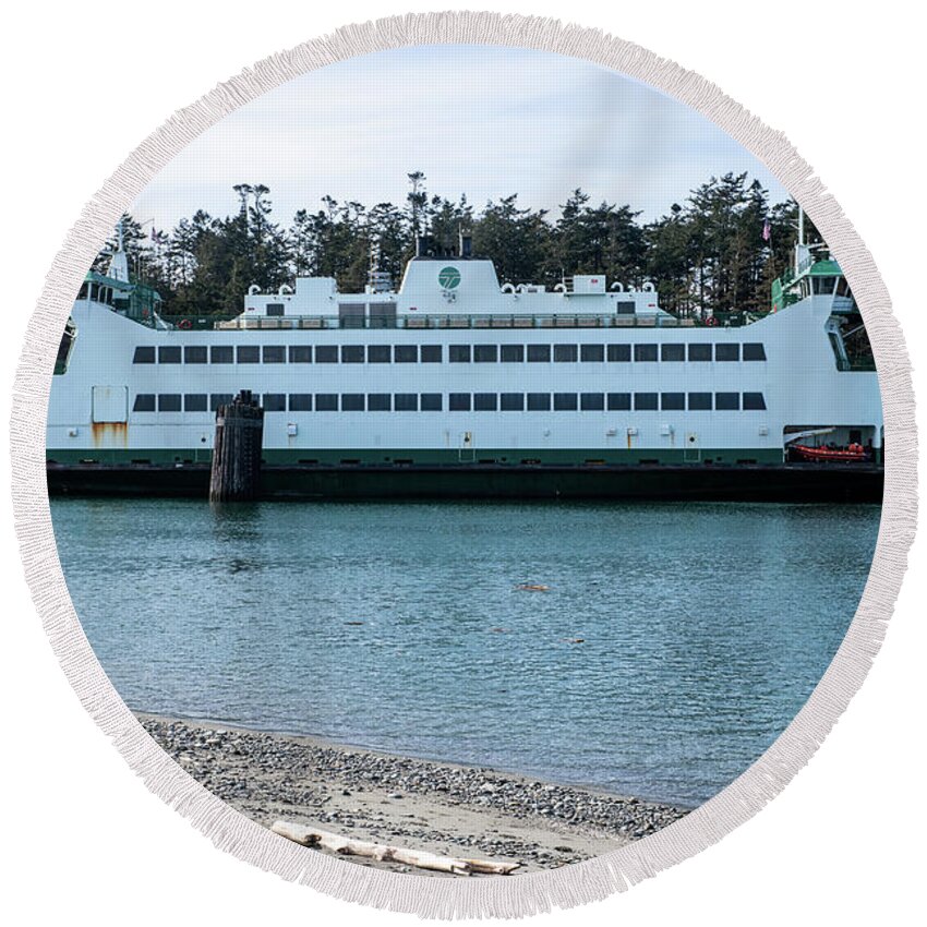 Coupeville To Port Townsend Round Beach Towel featuring the photograph Coupeville to Port Townsend by Tom Cochran