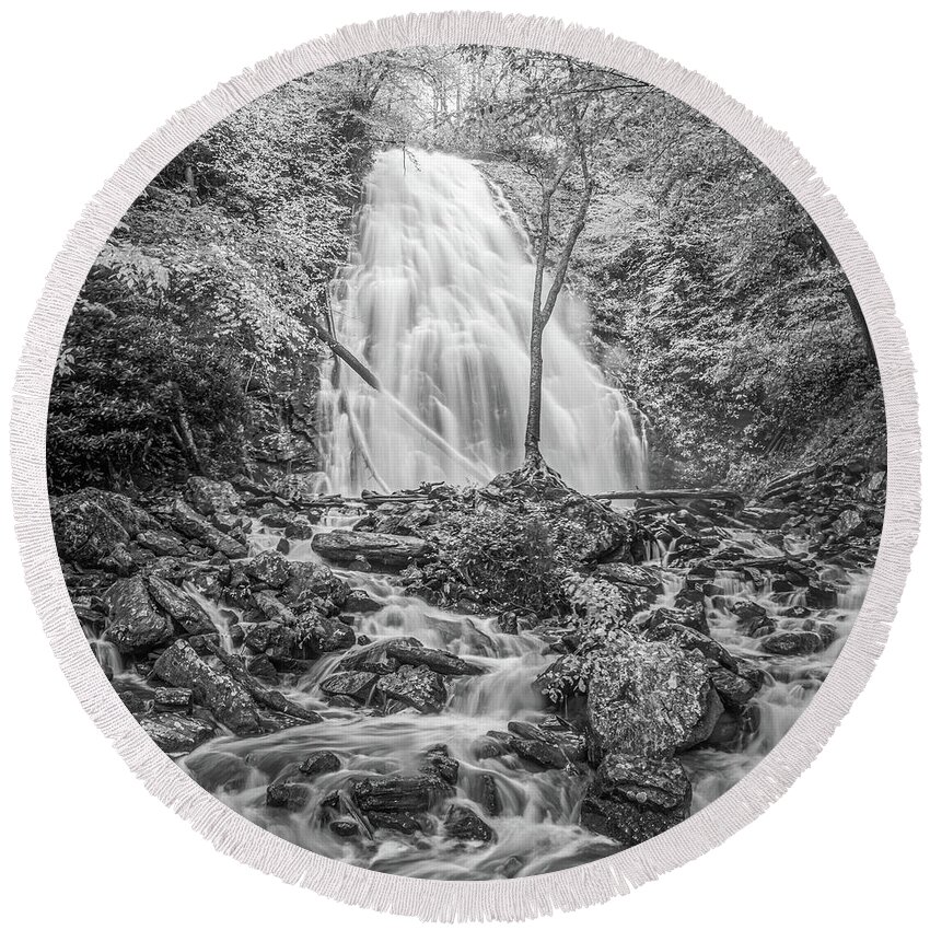 Waterfall Round Beach Towel featuring the photograph Crabtree Falls NC by Rob Hemphill