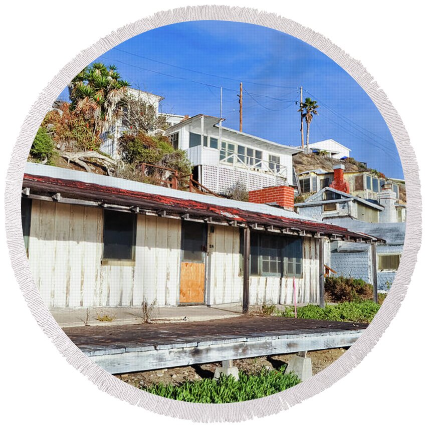 Crystal Cove State Park Round Beach Towel featuring the photograph Crystal Cove Cottages by Kyle Hanson