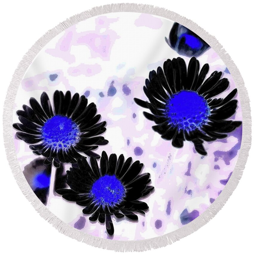 Daisy Round Beach Towel featuring the photograph Daisy Do Blue by Tracey Lee Cassin