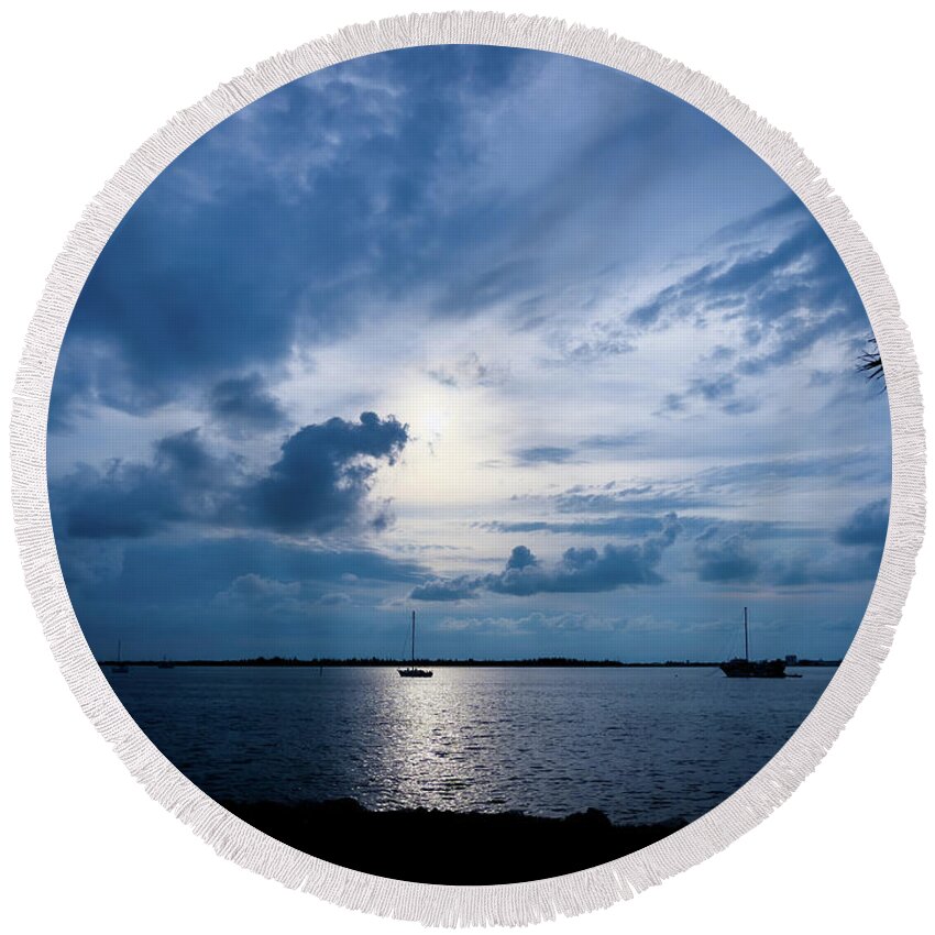 Blue Round Beach Towel featuring the photograph Deep Blue by Sue M Swank