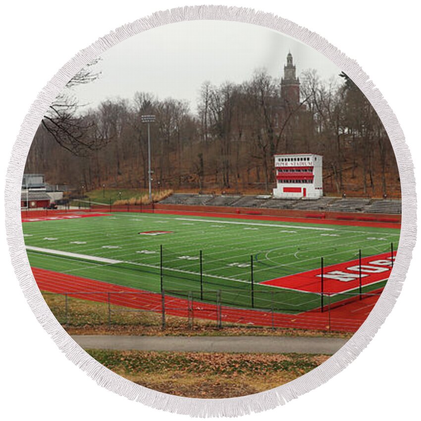 Piper Round Beach Towel featuring the photograph Denison University Piper Stadium 5871 by Jack Schultz