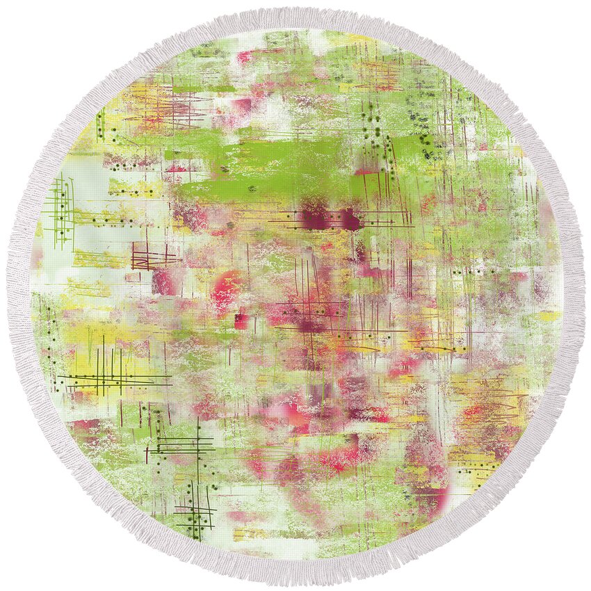 Abstract Round Beach Towel featuring the photograph Dissertation by Marilyn Cornwell