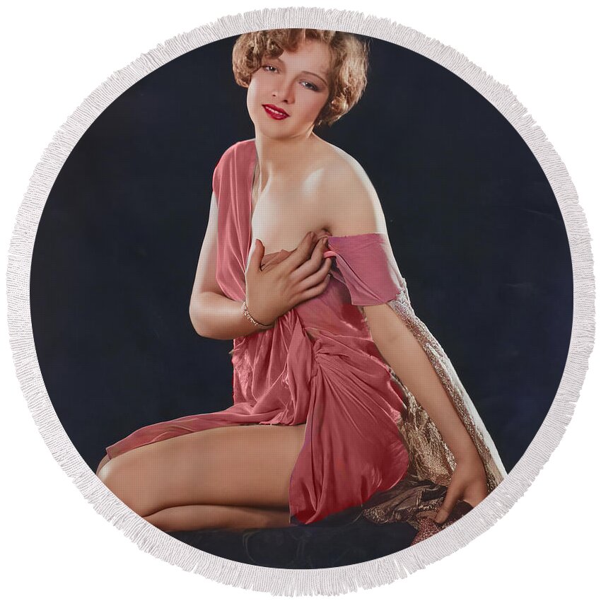 Dixie Lee Round Beach Towel featuring the digital art Dixie Lee by Chuck Staley