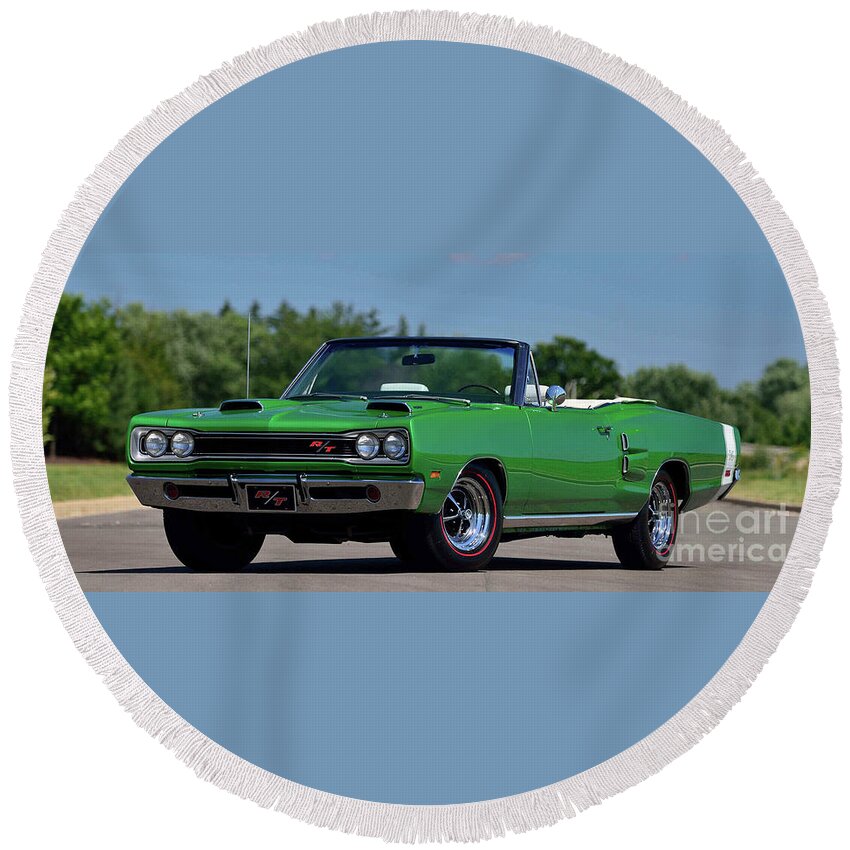 Dodge Round Beach Towel featuring the photograph Dodge Hemi by Action