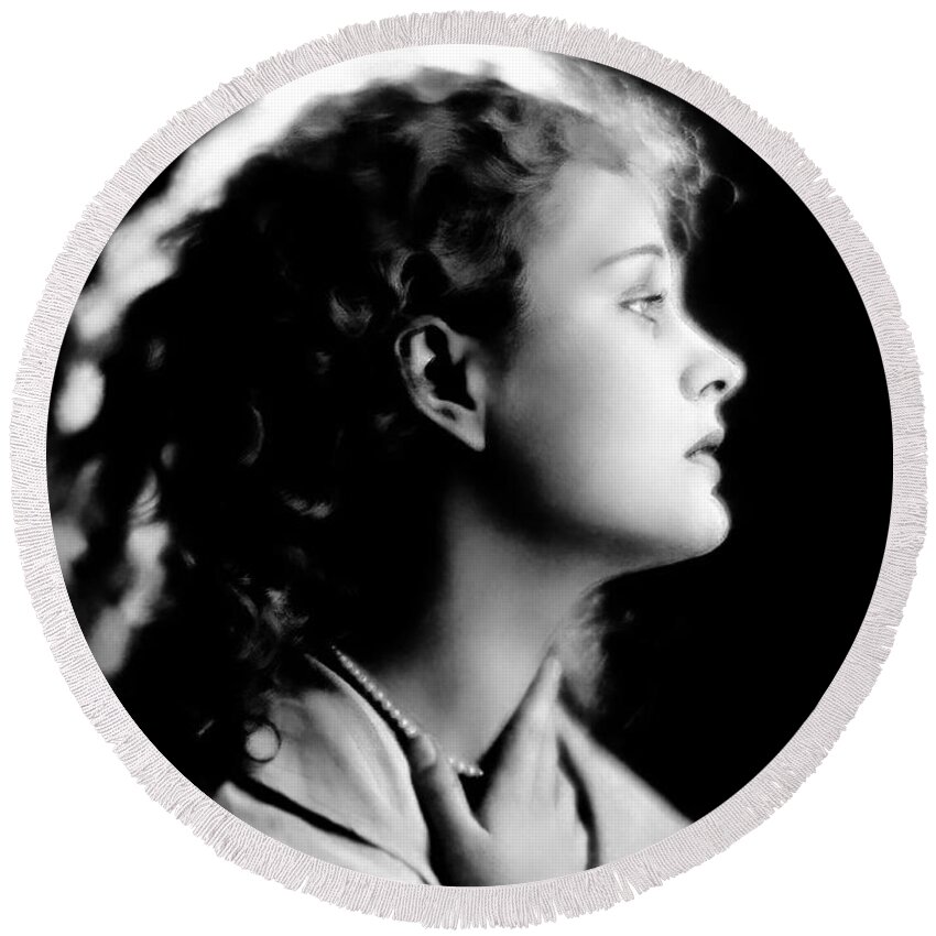 Dolores Costello Round Beach Towel featuring the photograph Dolores Costello by Sad Hill - Bizarre Los Angeles Archive