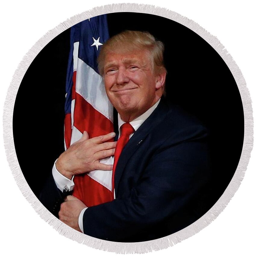 Donald Round Beach Towel featuring the photograph Donald J.Trump by Action