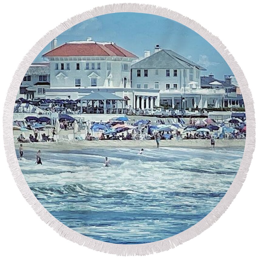 Shore Round Beach Towel featuring the photograph Down The Shore by David Rucker