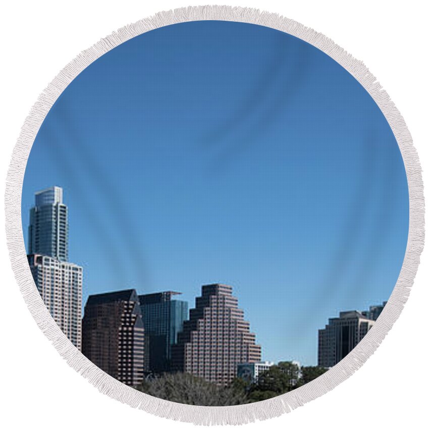 Austin Round Beach Towel featuring the photograph Downtown Austin by Patrick Nowotny