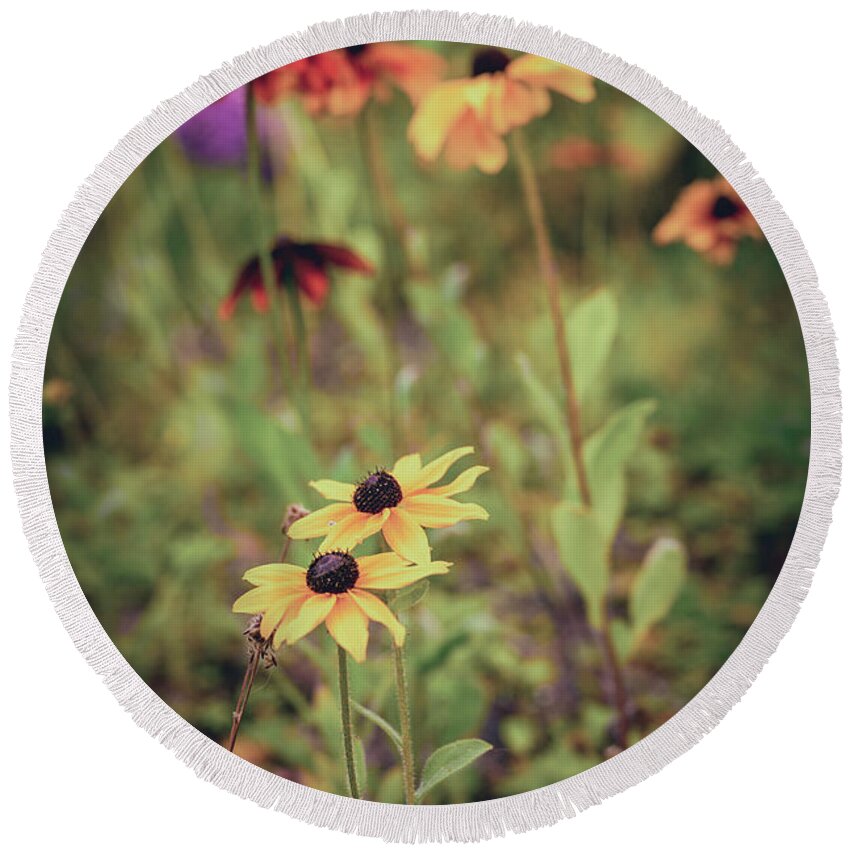 Flowers Round Beach Towel featuring the photograph Drawing in by Gavin Lewis