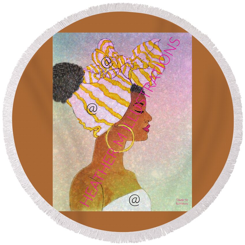 Woman Round Beach Towel featuring the mixed media Dream 3 by Heather M Photography and Illustrations