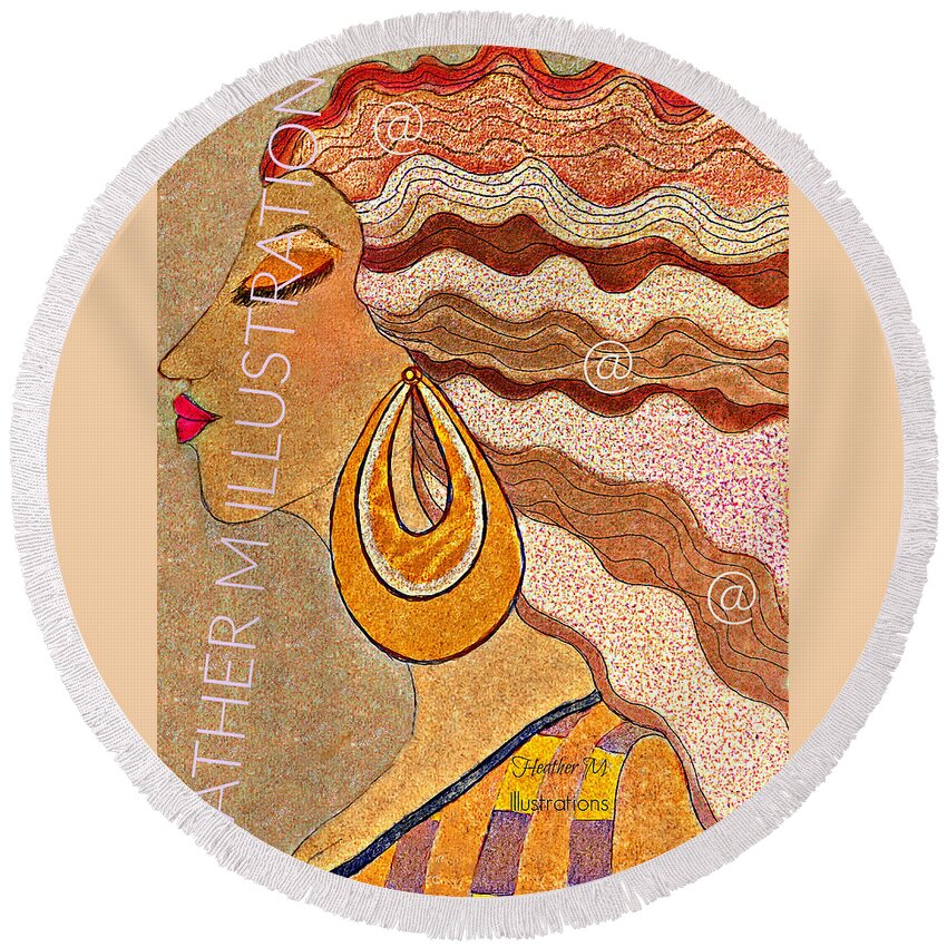 Woman Round Beach Towel featuring the mixed media Dream2 by Heather M Photography