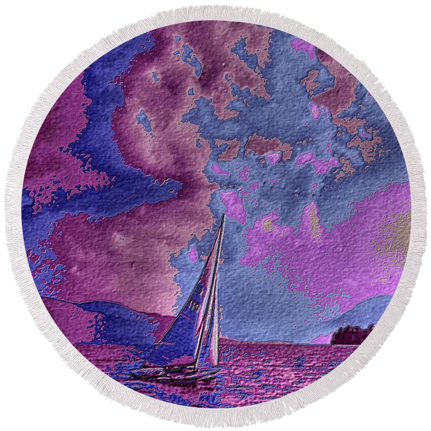Sail Round Beach Towel featuring the digital art Dreaming of Sailing One by Russ Considine