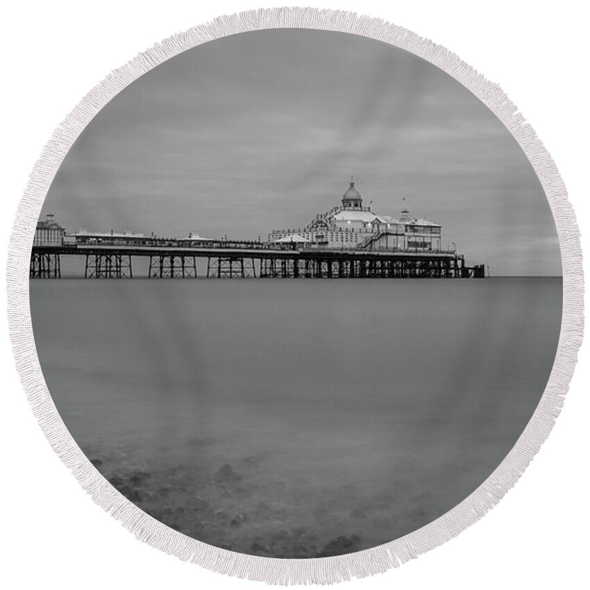 Eastbourne Round Beach Towel featuring the photograph Eastbourne Pier by Andrew Lalchan