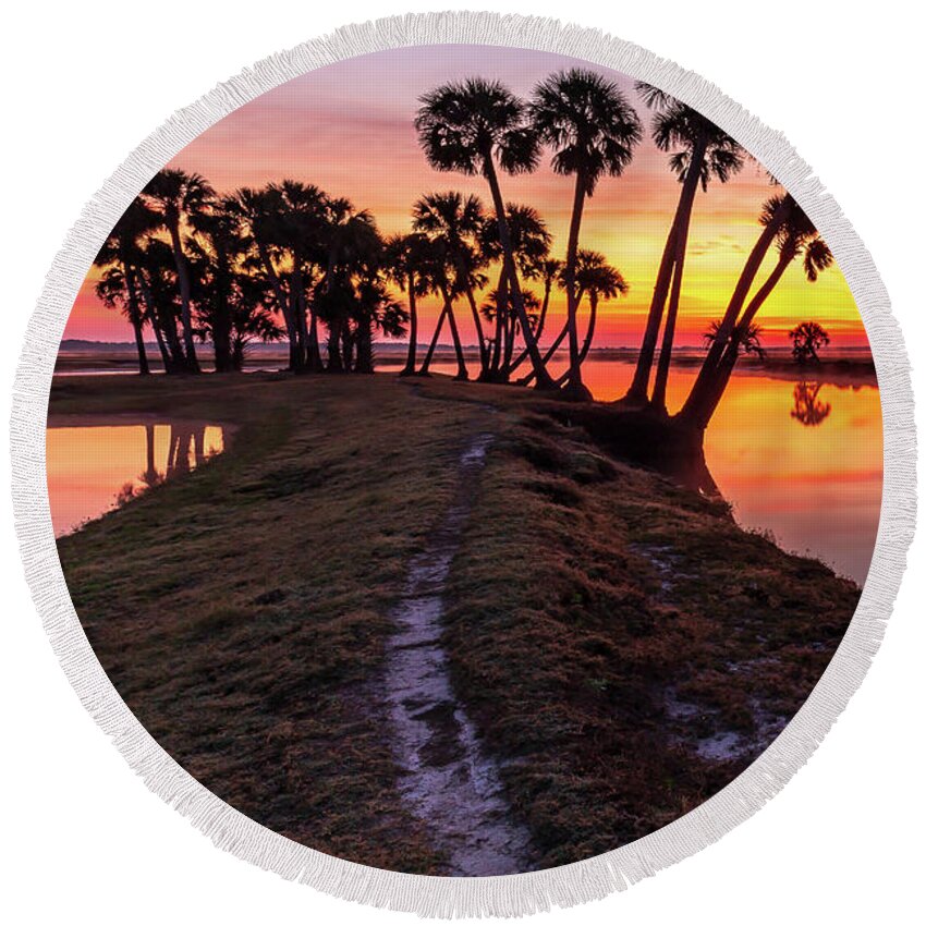 Blackwater Round Beach Towel featuring the photograph Econ Crack of Dawn by Stefan Mazzola