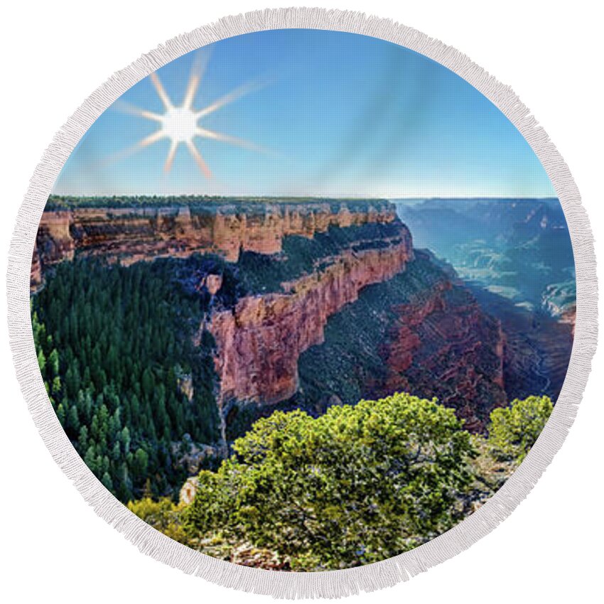 Grand Canyon Sunset Round Beach Towel featuring the photograph Edge Of Wonder by Az Jackson