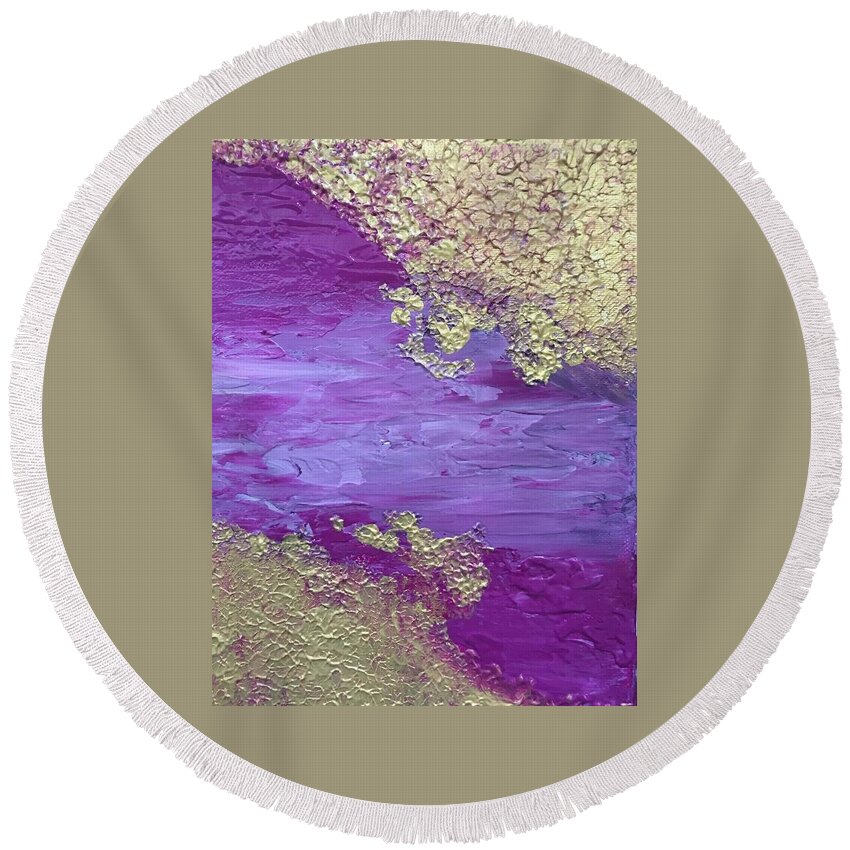 Abstract Round Beach Towel featuring the painting Endless Possibilities by Sonali Kukreja
