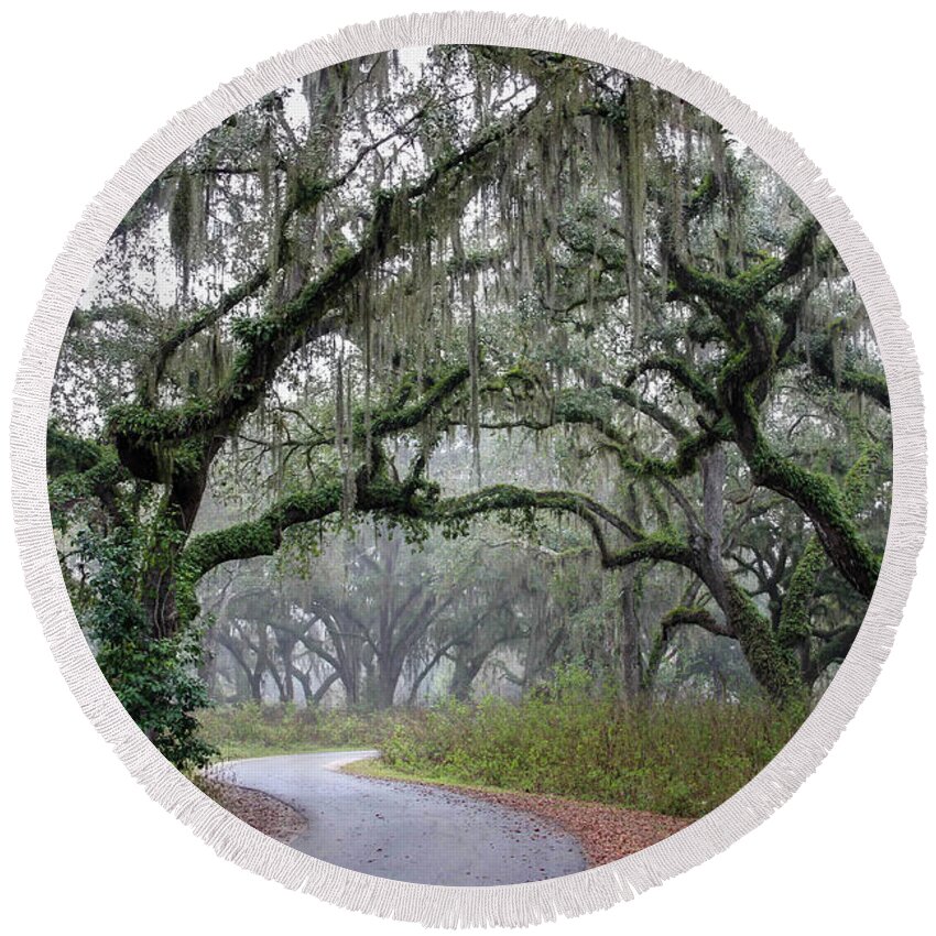 Cbbr Round Beach Towel featuring the photograph Entering Circle B Bar Reserve by Robert Carter