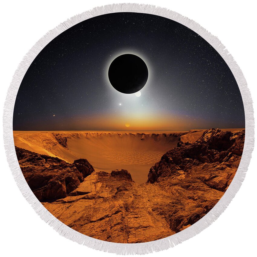  Round Beach Towel featuring the photograph Epicenter by Michal Karcz