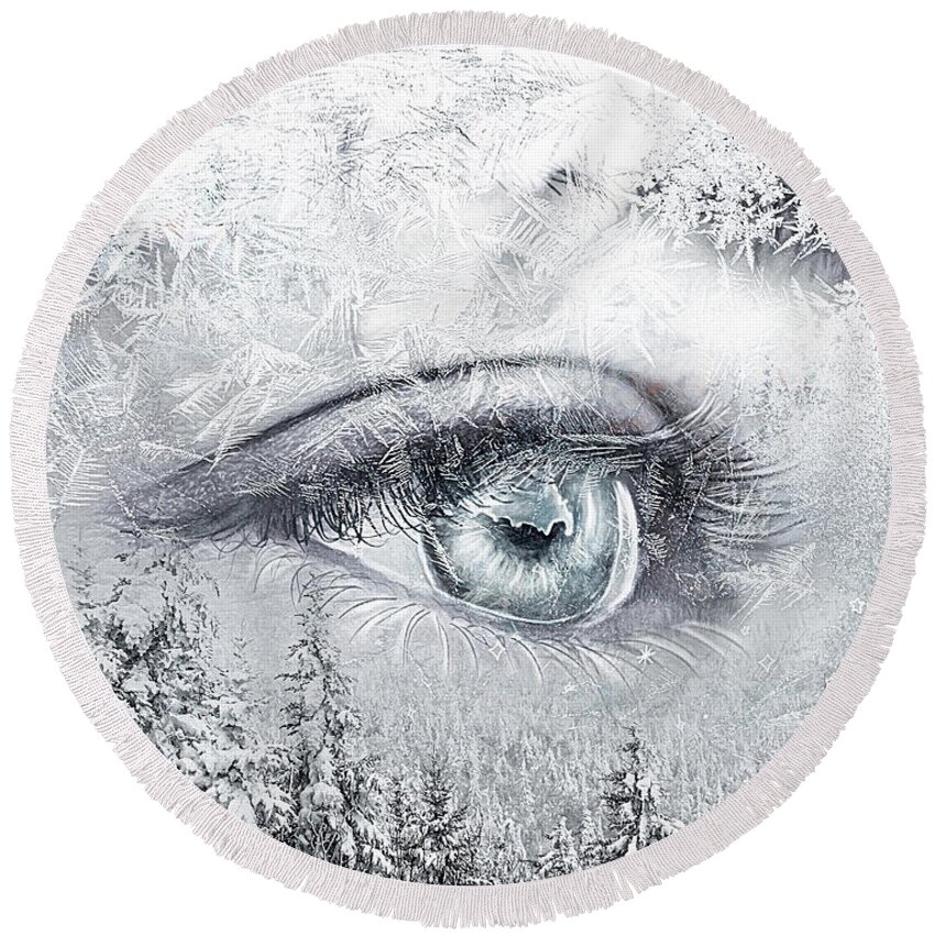 Storm Round Beach Towel featuring the digital art Eye of the Storm by Claudia McKinney