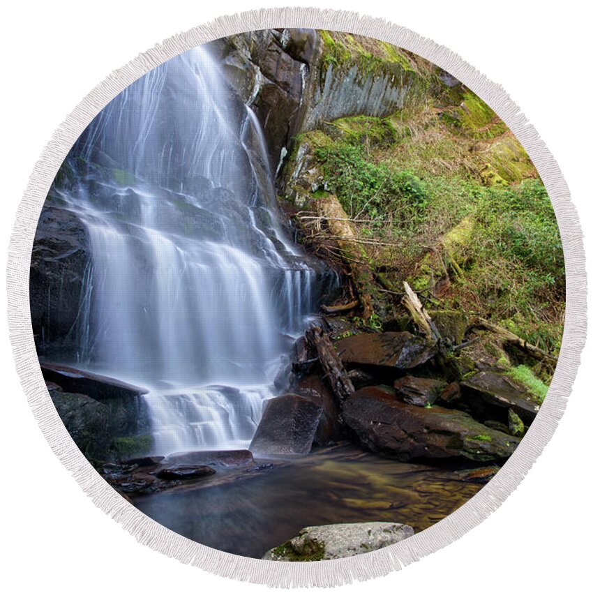 Adventure Round Beach Towel featuring the photograph Falls Branch Falls 12 by Phil Perkins
