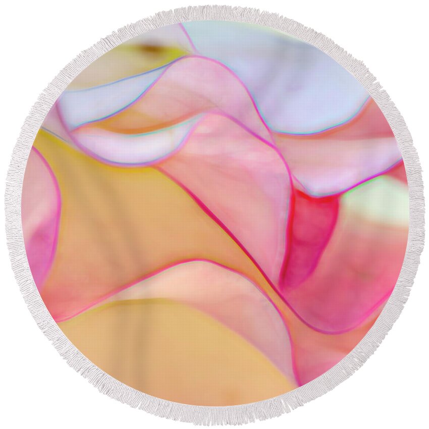 Abstract Round Beach Towel featuring the photograph Fantasy by Cathy Kovarik