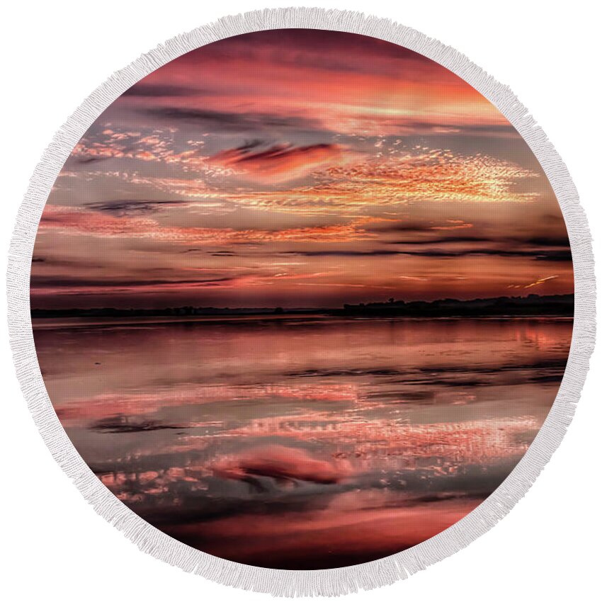 Sky Round Beach Towel featuring the photograph Fantasy Sky by Pam Rendall