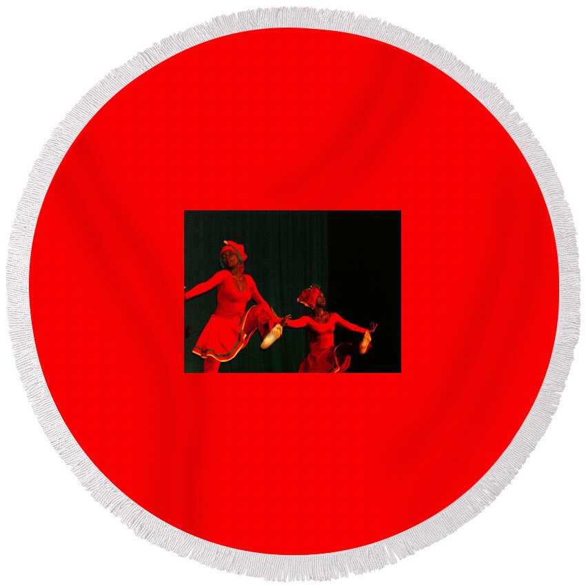 Tivoli Dance Troop Round Beach Towel featuring the photograph Fire Walkers by Trevor A Smith