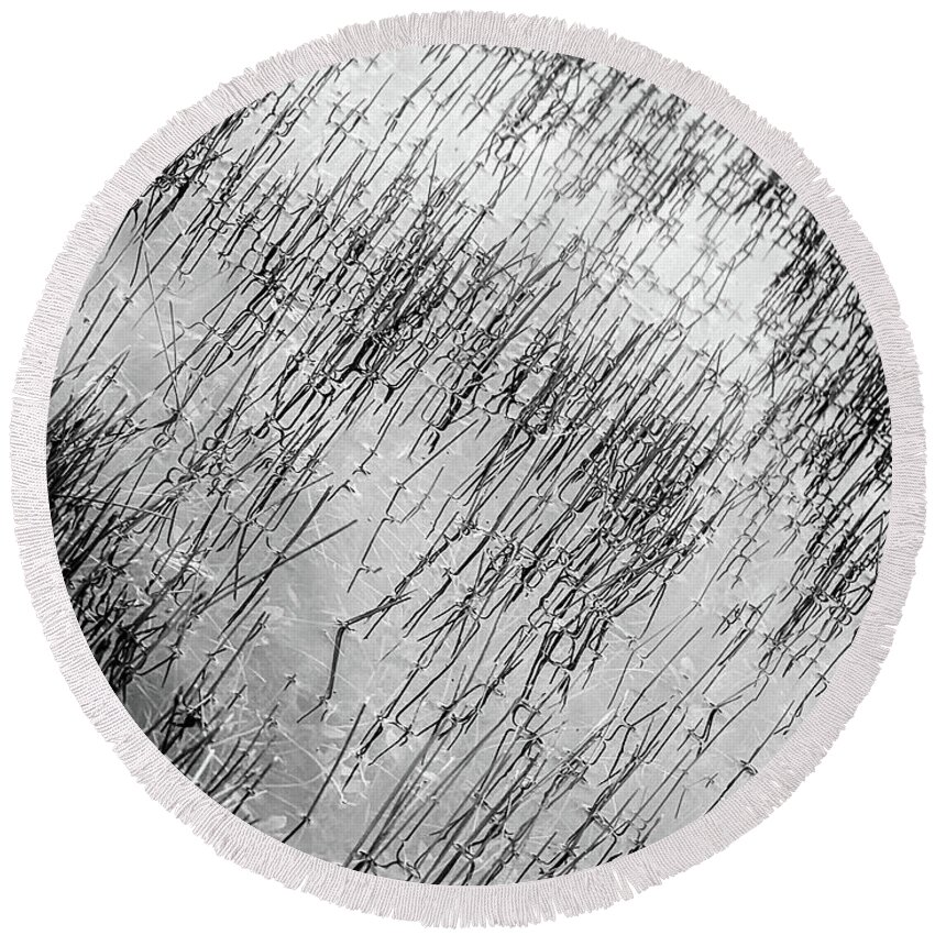 Black Round Beach Towel featuring the photograph Flooded Lawn by Coral Stengel