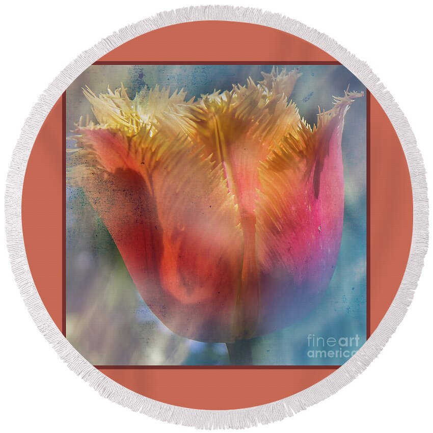 Floral Round Beach Towel featuring the photograph Floral Rough Edge by Barry Weiss