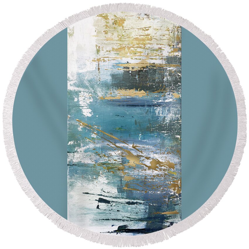 Water Round Beach Towel featuring the painting For This Very Purpose II by Linda Bailey