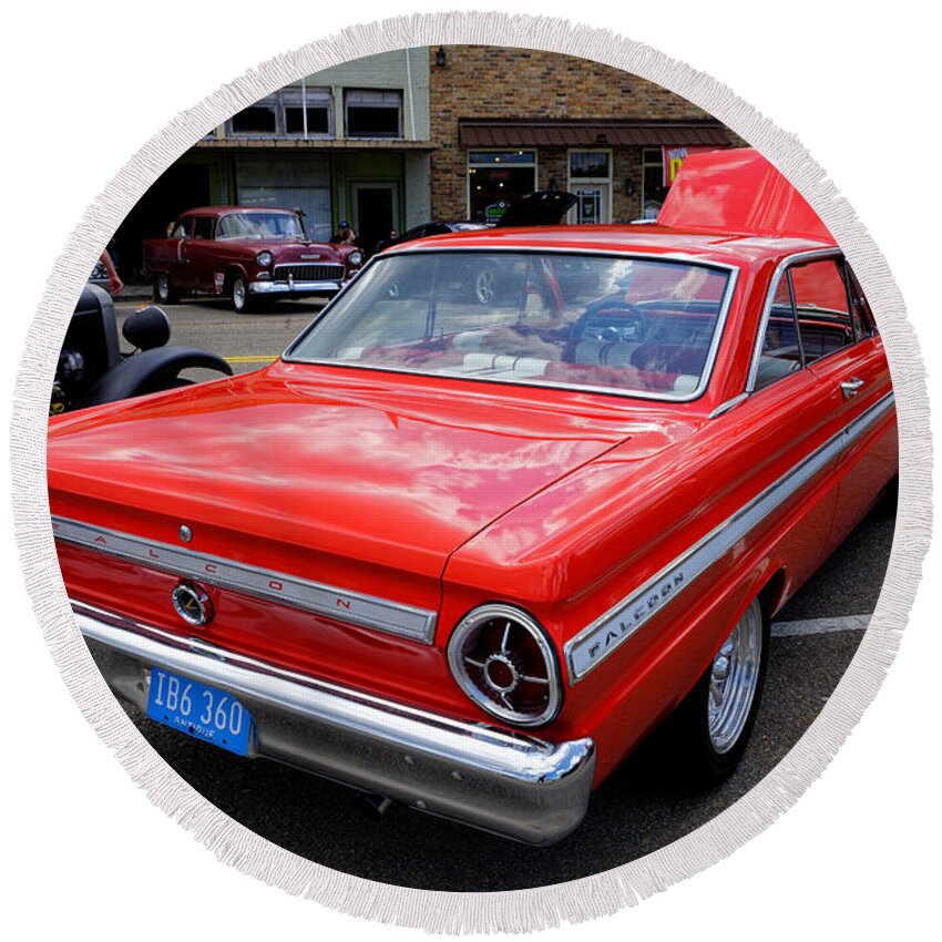 1965 Ford Falcon Round Beach Towel featuring the photograph Ford Falcon by Paul Mashburn
