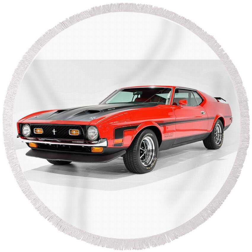 Ford Round Beach Towel featuring the photograph Ford Mach 1 by Action