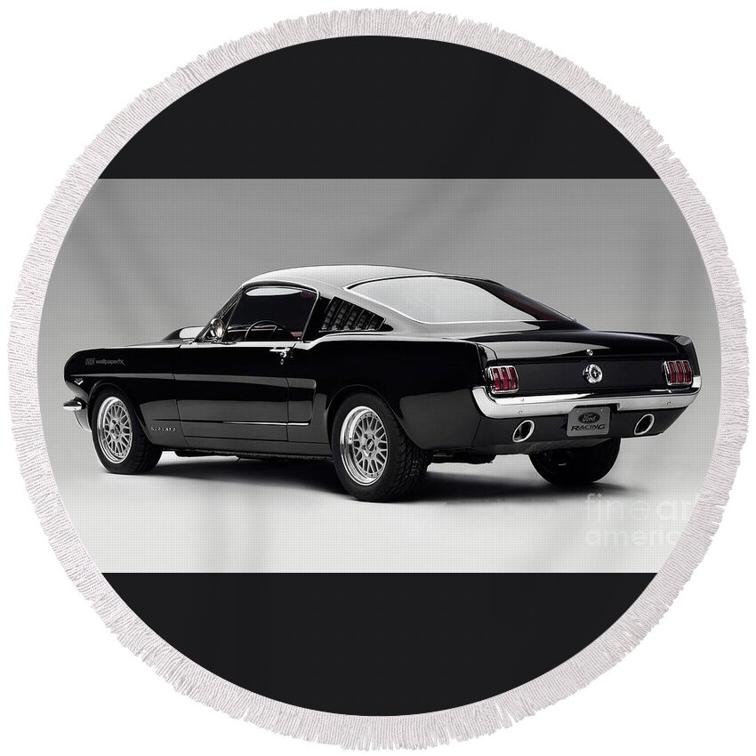 Ford Round Beach Towel featuring the photograph Ford Musting by Action