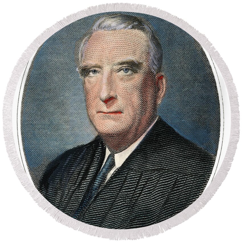 20th Century Round Beach Towel featuring the photograph Frederick Vinson by Granger