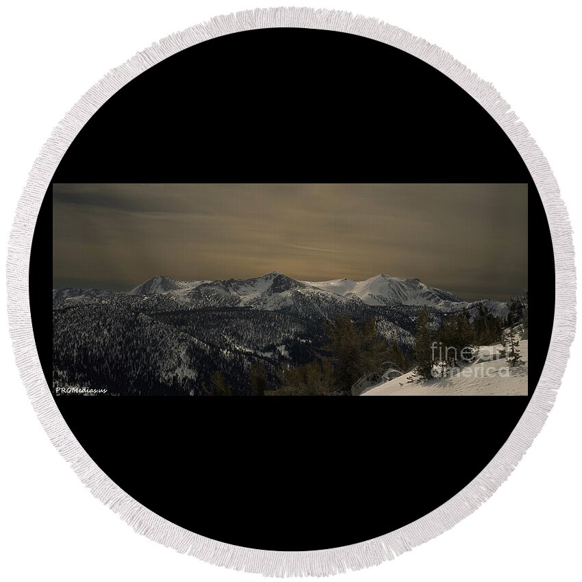 Freel Peak Round Beach Towel featuring the photograph Freel Peak avalanche, Eldorado and Humboldt- Toiyabe National Forest, U. S. A. by PROMedias US