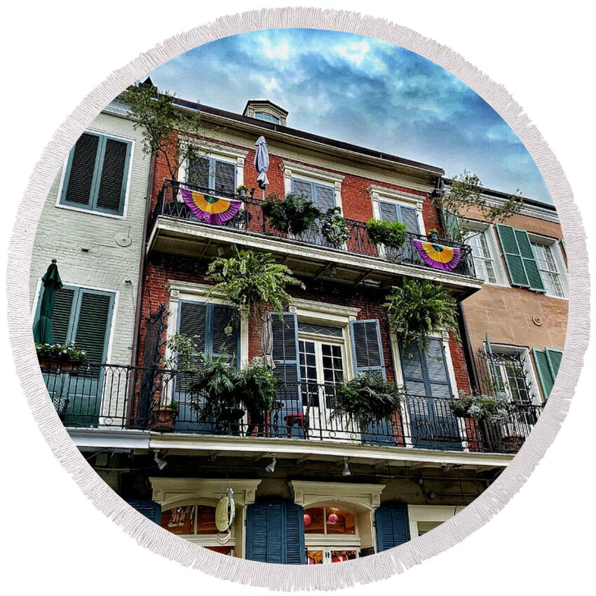 Dan Miller Round Beach Towel featuring the photograph French Quarter by Dan Miller