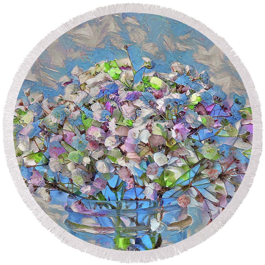 Flowers Round Beach Towel featuring the digital art Freshly Cut by Dave Lee