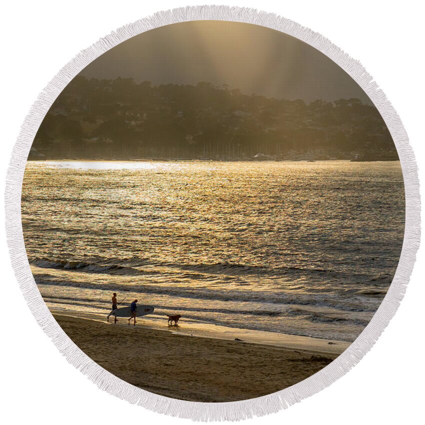 Beach Round Beach Towel featuring the photograph Friday Afternoon at the Beach by Derek Dean