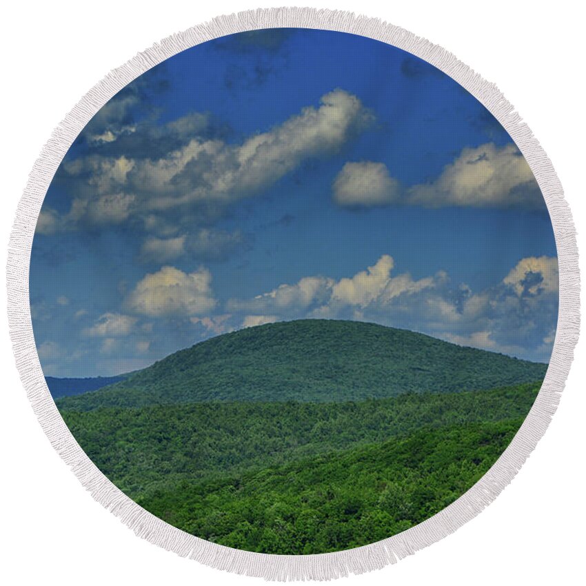 From Moormans Gap Round Beach Towel featuring the photograph From Moormans Gap by Raymond Salani III