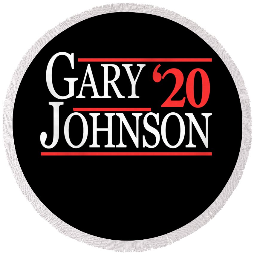 Funny Round Beach Towel featuring the digital art Gary Johnson 2020 by Flippin Sweet Gear