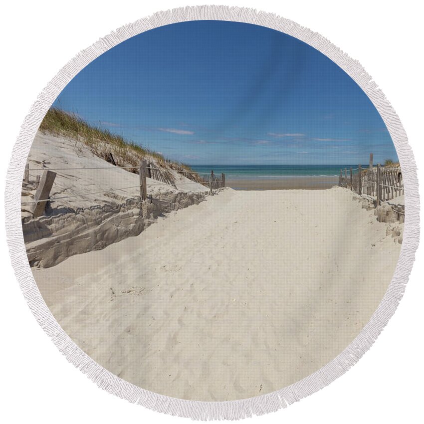 Gateway To Well Being Round Beach Towel featuring the photograph Gateway to Well Being by Michelle Constantine