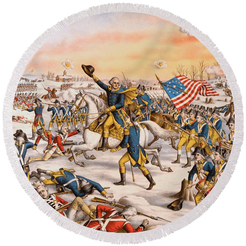 George Round Beach Towel featuring the photograph George Washington And The American Revolution by Action